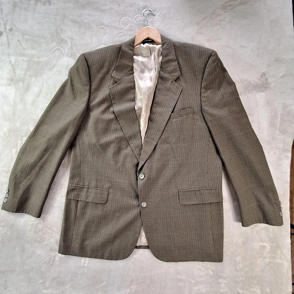 Vintage Christian Dior Monsieur Blazer Mens 42 Wool Plaid Sport Coat USA 90s